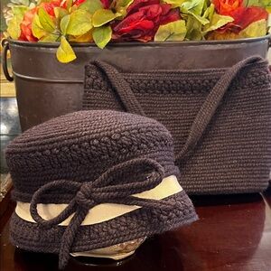 VTG Everitt Needlepoint Bucket Hat with Matching Purse